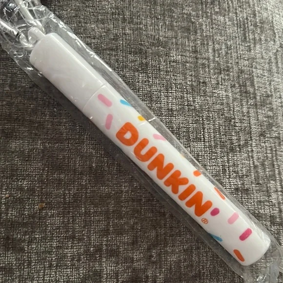 White and Orange Coffee Straw Dunkin' - Picture 1 of 8